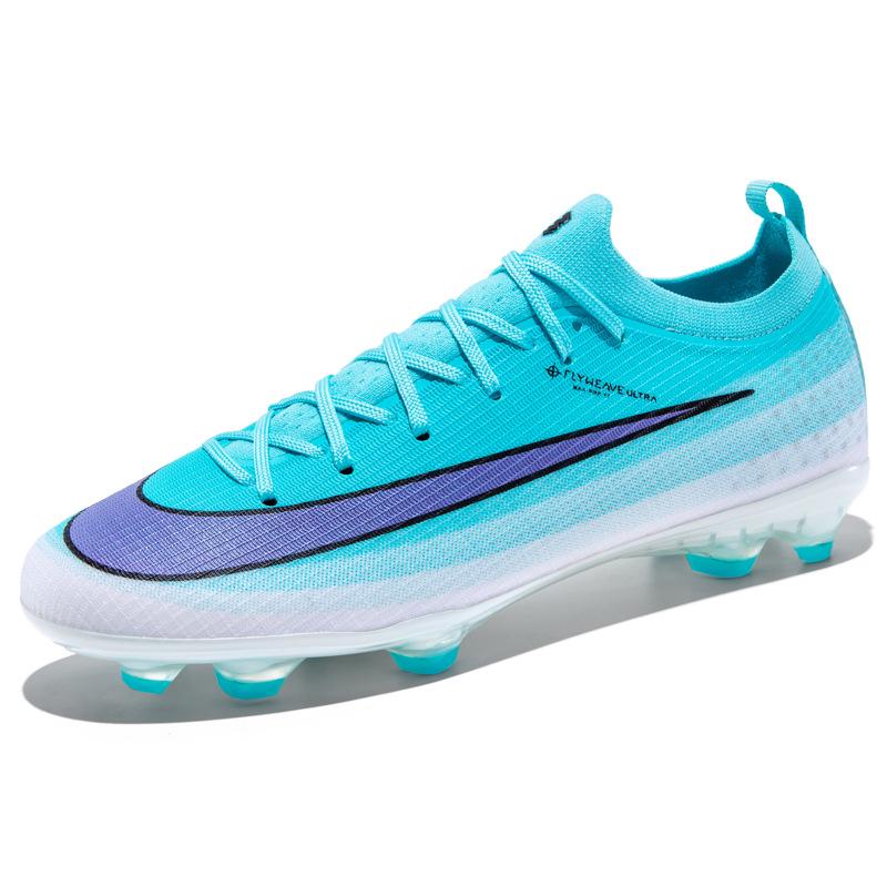 Kuaipu Tian Men's Seamless Flyknit Low-Top Football Shoes with Long and Mixed Studs