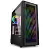 Gaming PC-kabinett - SHARKOON - RGB WAVE - Svart - 3 120 mm vifter - 2 interne brønner - 7 utvidelsesspor