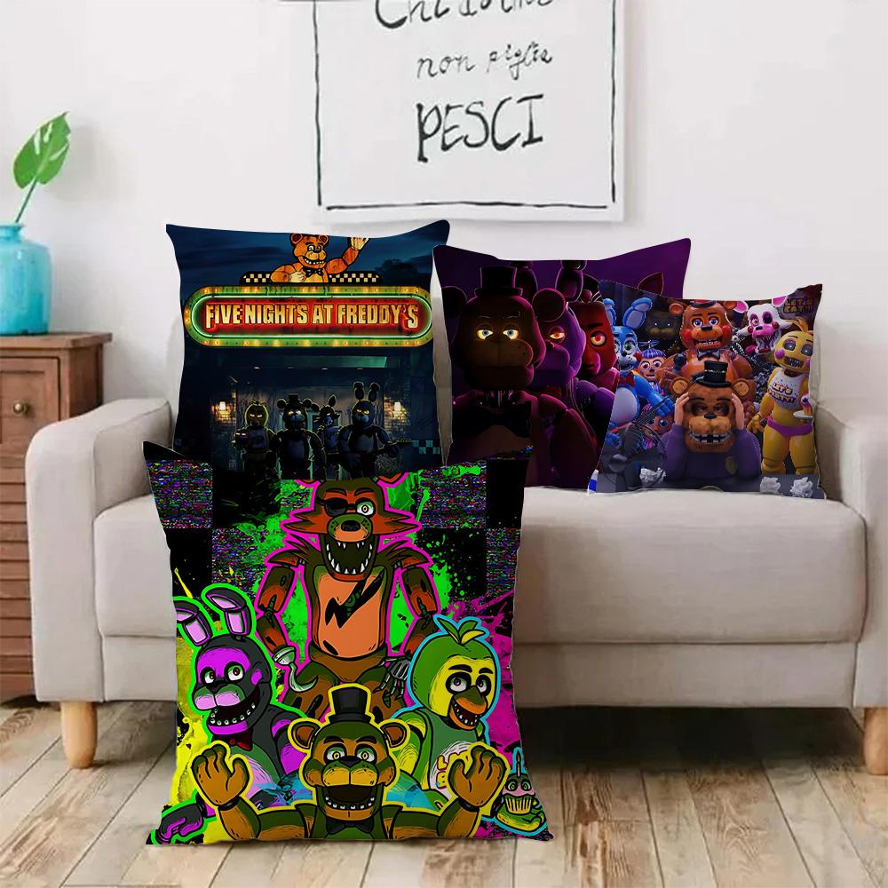 Anime F-Fnafs Boy Pillow Covers Cartoon Sofa Decorative Home Double-sided Printing Short Plush Cute Cushion Cover