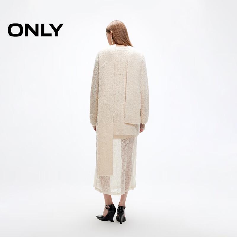 ONLY Women's Loose V-Neck Scarf Cardigan Sweater