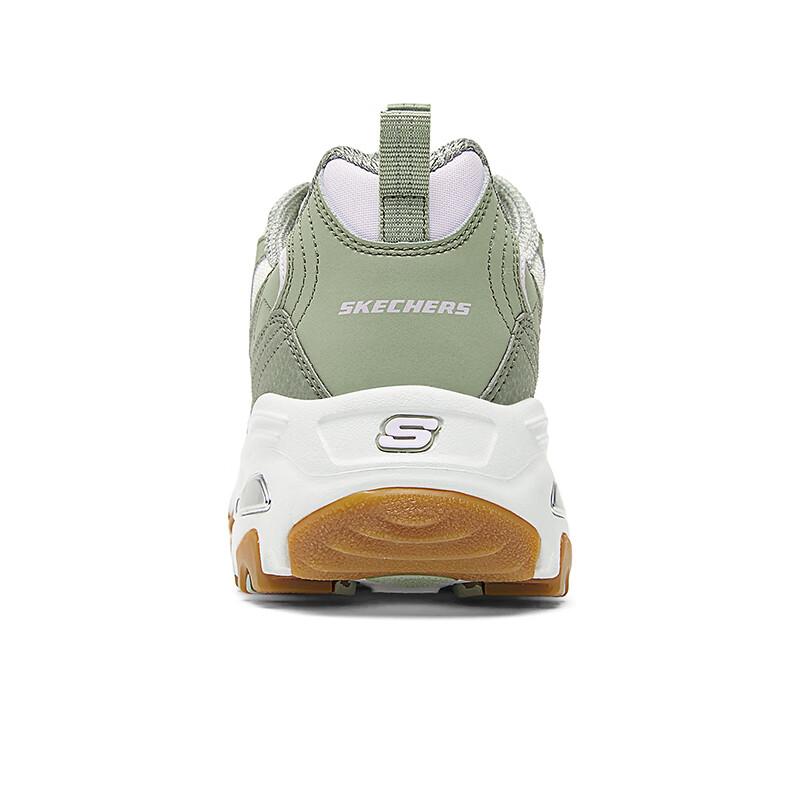 Skechers DLites 1.0 Retro Classic Lightweight Comfortable Versatile Durable Breathable Low Top Running Shoes Women Sneaker Green White 150241-GRMT