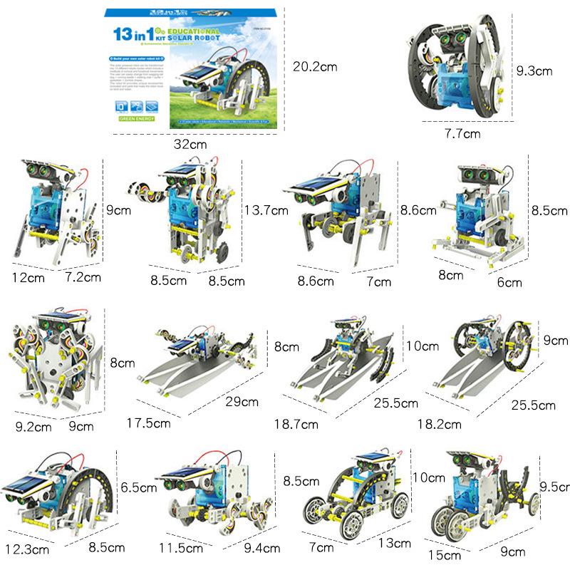 Solar-Powered 13-in-1 Educational Toy Car & 6-in-1 Space Robot Kit