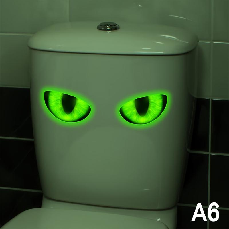 Funny Glowing Eyes Toilet Stickers Removable Bathroom Decoration Waterproof Vinyl Wall Tile Decals for Home Office
