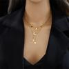 DIEYURO 316L Stainless Steel Star Moon Long Pendant Necklace For Women New Fashion Girls Multilayer Clavicle Chain Zircon Gifts