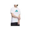 Adidas Letter Print Design Breathable Versatile Sports Short Sleeve T-Shirt Men Tops White JE3201