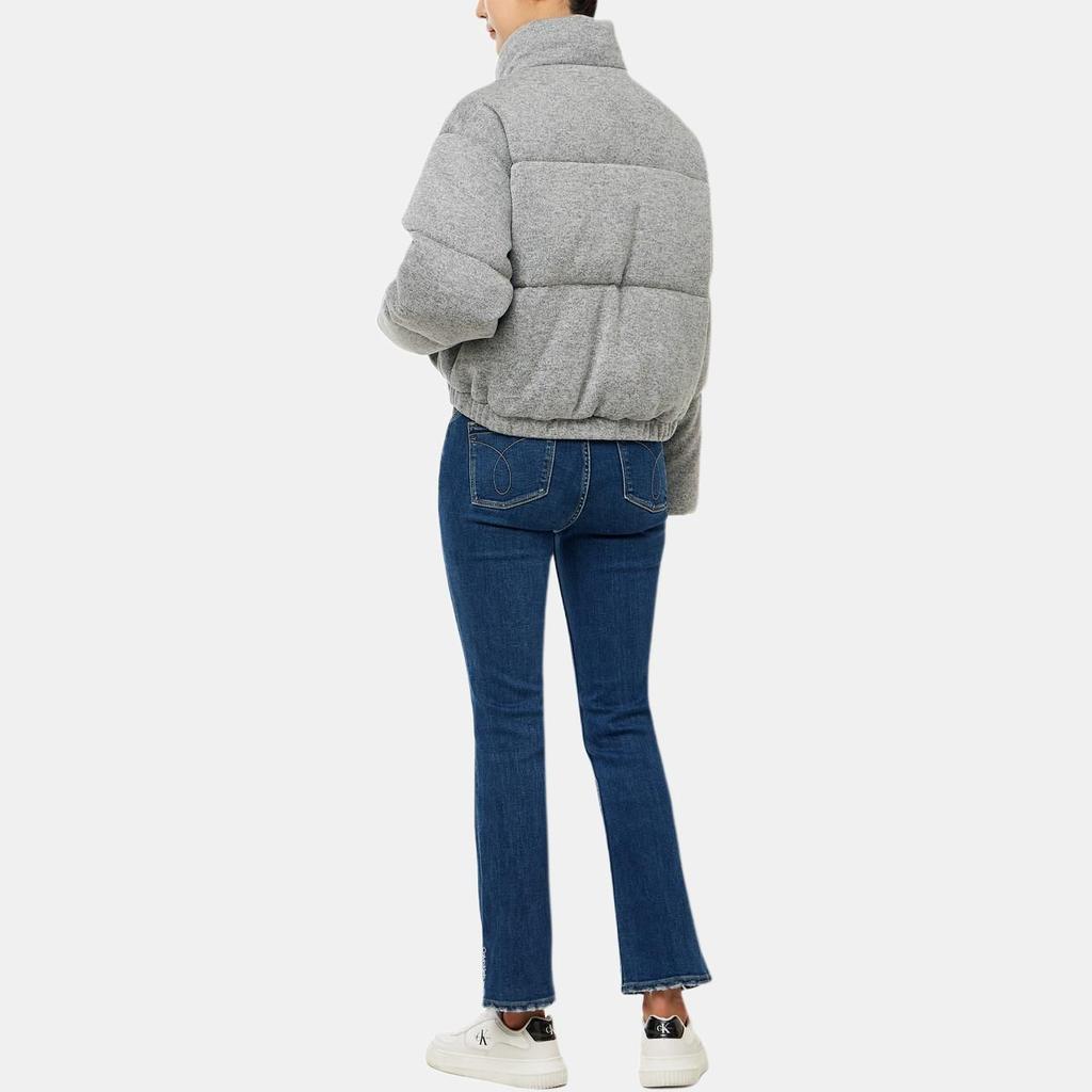 Calvin Klein Minimalist Comfortable Stylish Short Knitted Down Jacket Women outerwear Gray J224591P41