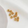 Gold-Plated Color-Preserving Zirconia Flower Spacer Beads for DIY Jewelry