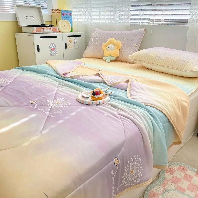 Letní latexová chladící prostěradla s povlaky na polštáře šetrné k pokožce Chránič matrace Potahy s elastickým pásem Klimatizační podložka