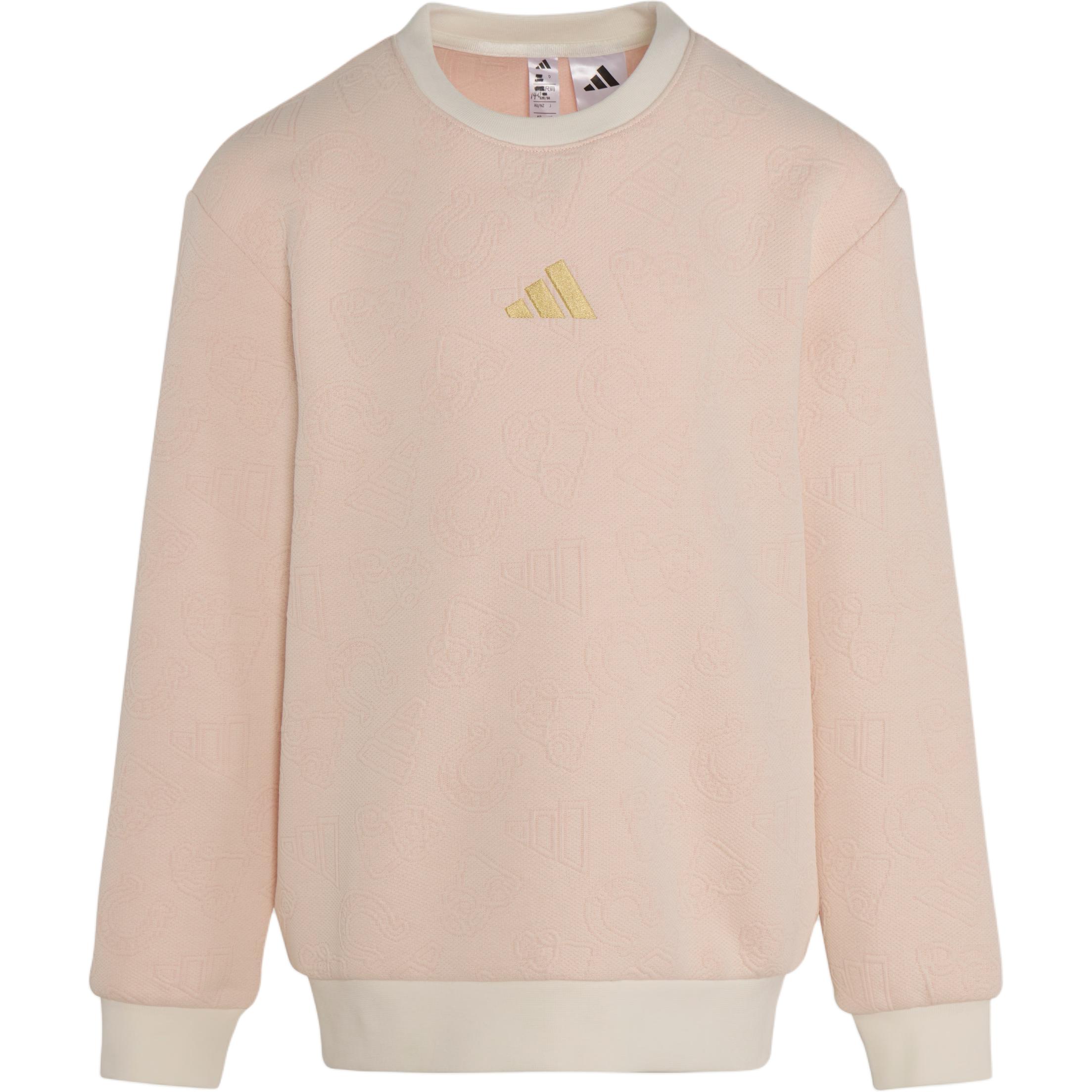 Adidas Fw25 Спортивная вязаная толстовка с круглым вырезом, спортивная повседневная с длинным рукавом, детские топы KV4478 104