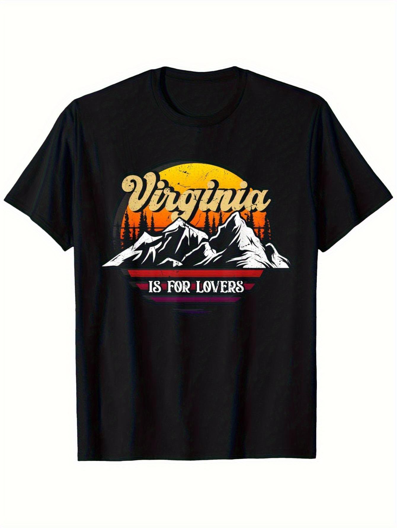 Vintage Virginia Sunset Mountain Graphic T-shirt -  Virginia Is for Lovers  Design XL