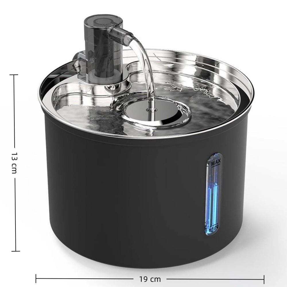 Neue 3L Haustier-Wasserfontäne Große Kapazität Automatischer Wasserspender Effiziente Filtration Edelstahl-Katzenfutterspender Für Hund Katze