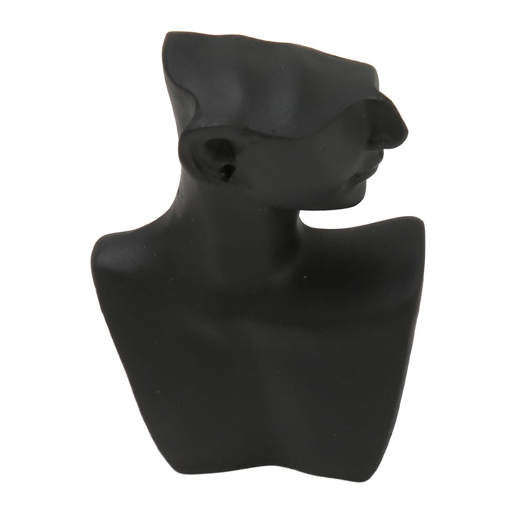 Halsbandsdisplaybyst Harts Kedja Smyckesdisplay Mannekängställ för Hänge Örhänge S Svart