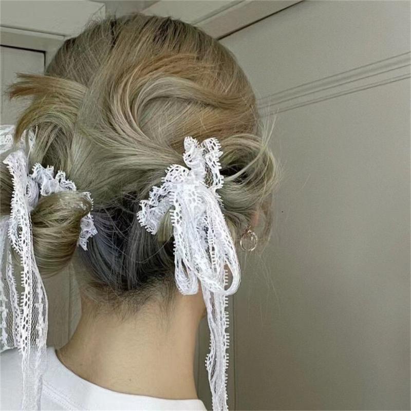 Elegant Lace Ribbons Hair Tie High Elasticity Hair Tie Comfortable Hair Band for Various Hairstyles And Occasions