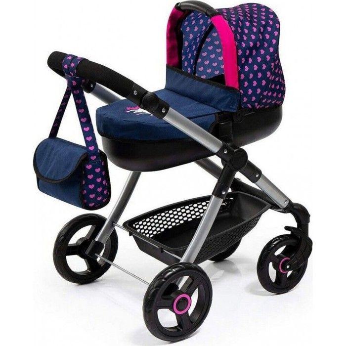 Kočárek pro panenky - NC - Reig Stule Pram - Námořnická modř - 63 cm - Od 3 let