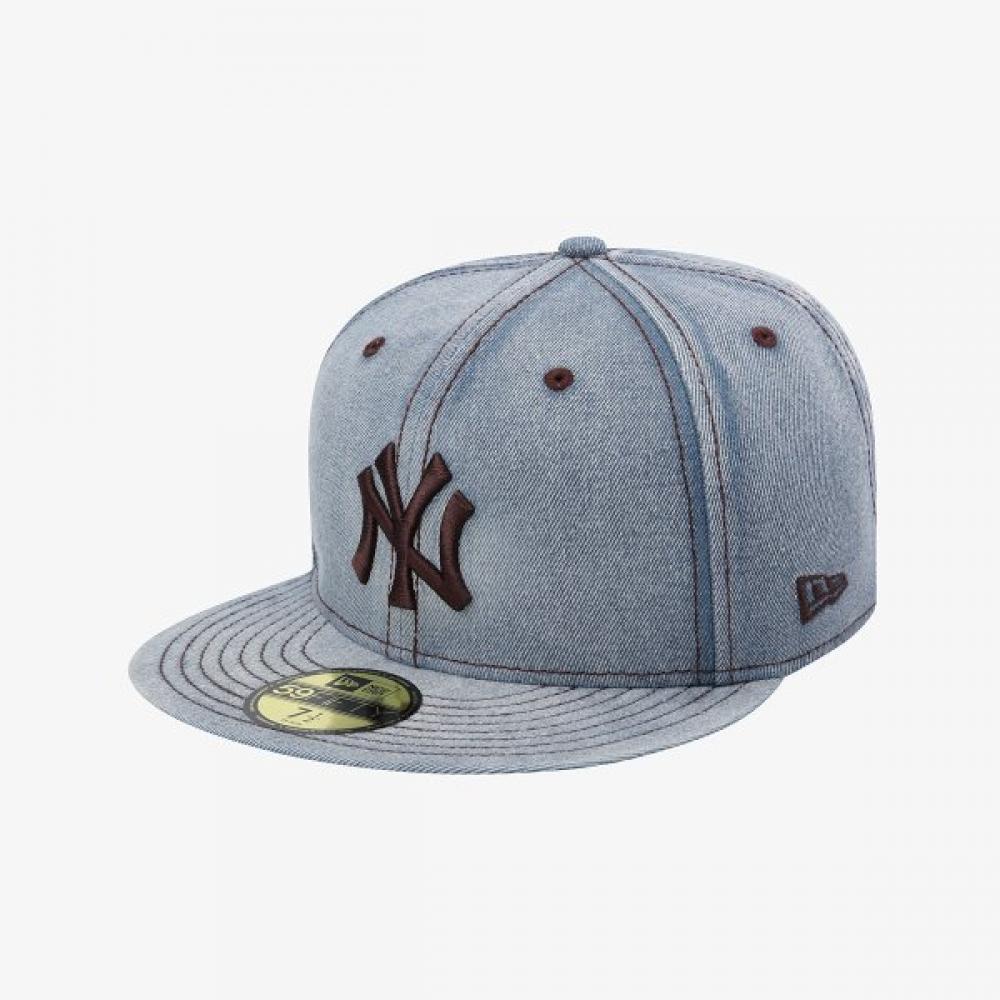 New Era New York Yankees Denim Fitted Cap Denim Blue 15131709 BRIGHT BLUE/714