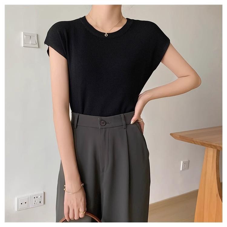 Sommer Strick T-Shirt Damen Shirts Pullover Crop Tops Kurzarm Weiblich Elastisch Slim Casual Strick T-Shirt Damen T-Shirts