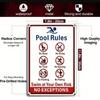 Vintage Metal Pool Rules Sign Decor Retro Tin Plaque Wall Art