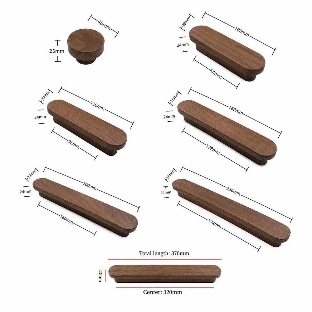 T-Shape Cabinet Handles Walnut Wood Wardrobe Handles New Kitchen Decoration Cupboard Wardrobe
