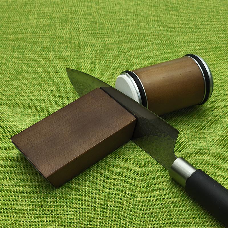 2-Angle Rolling Knife Sharpener 15/22° Roller Sharpeners Magnet Wooden base Diamond Grinder Set Woodwork Sharpening System