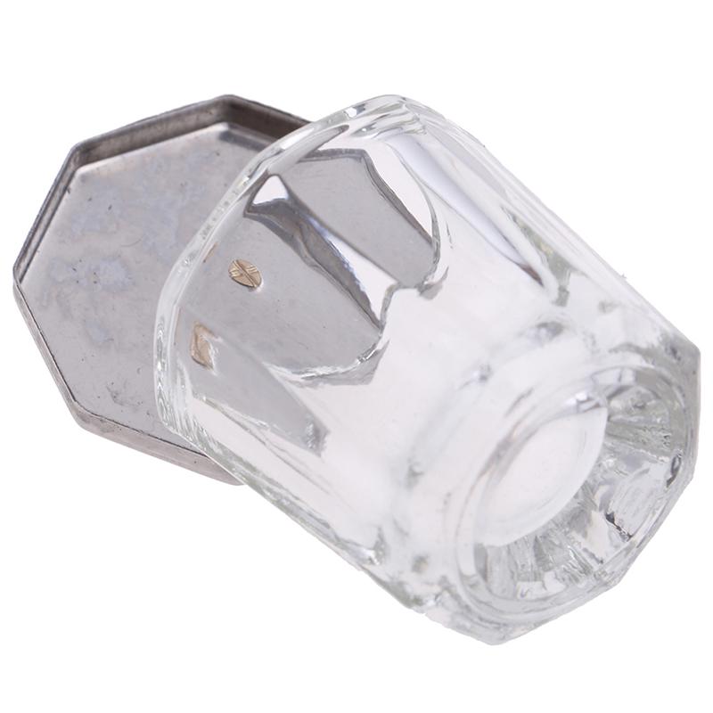 

1XCosmetic Tools Octagon Shaped Glass Dappen Dish with Stainless Steel Metal Lid