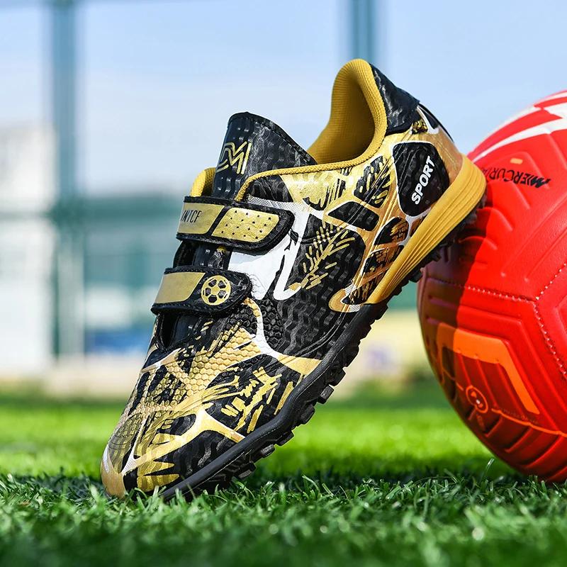 Mote Rosa Barnas Billige Fotballsko Borrelås Gutter Jenter Trening Fotballsko Barnas Fotballsko Futsal Sneakers