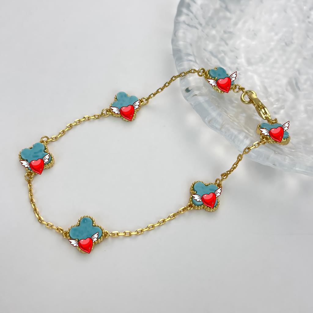 Original S925 Sterling Silver 18K Gold Plated Four-Leaf Clover Bracelet Six-flower Can Request Van the Catalog Cleef From Seller