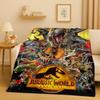 Coperta in Flanella Cartoon Dinosauro Jurassic Park 3D, Coperta Morbida Calda in Peluche per Casa Camera da Letto Letto Divano Copertura Ufficio Campeggio