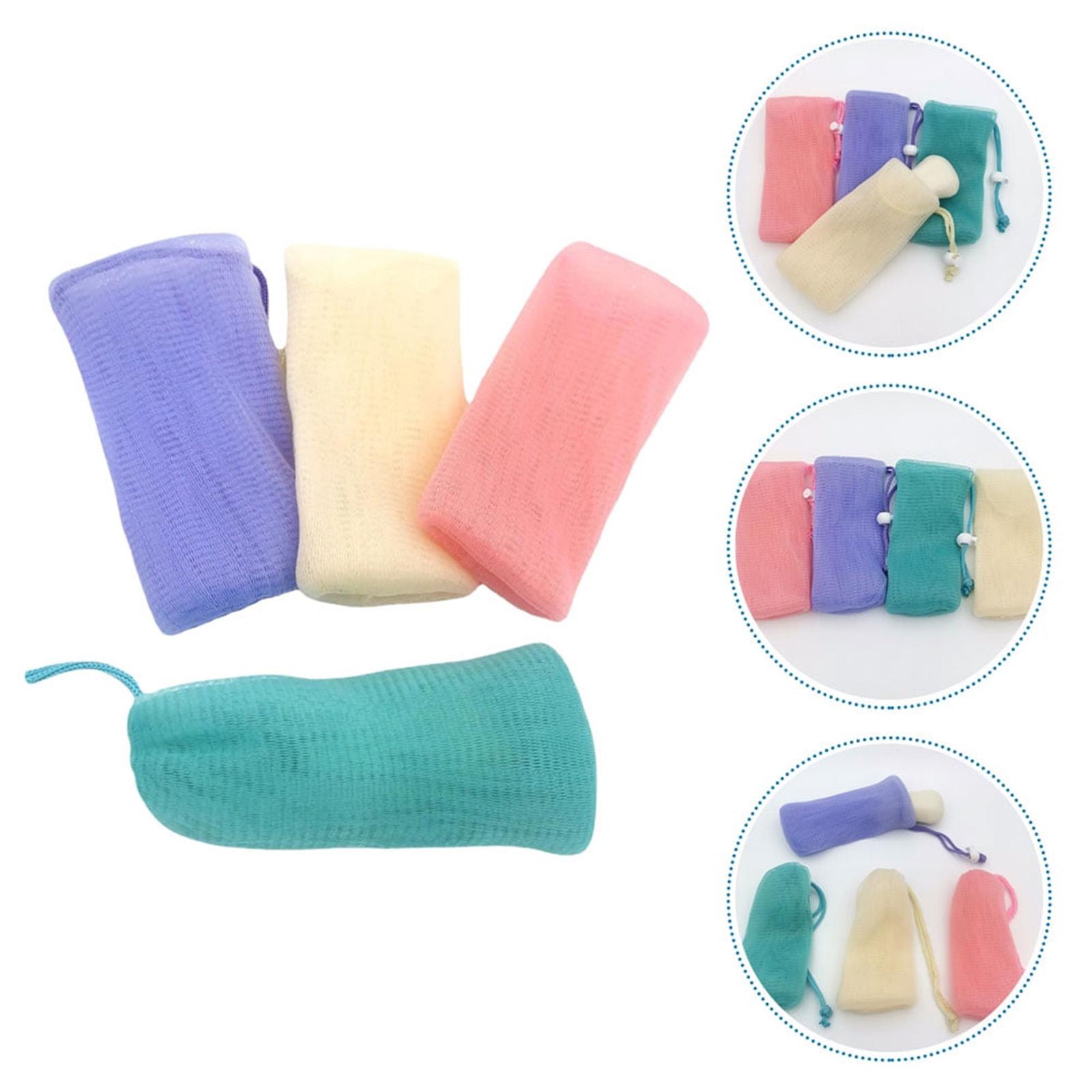 

Soap Foaming Net Portable Thick Mesh Bag For Bath Shower Exfoliating Body Wash Reusable Storage Hanging Bag Bathroom Organizer фиолетовый