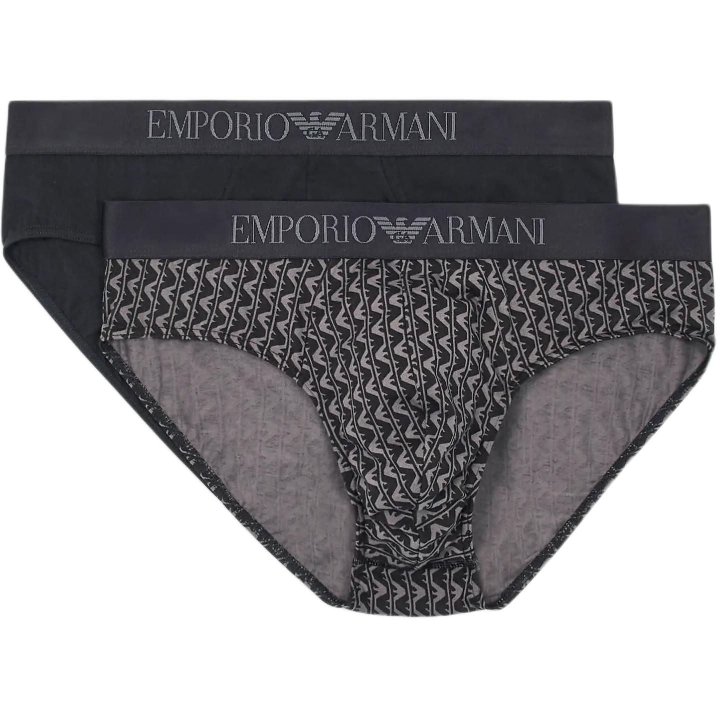 Emporio Armani Набор мужских хлопковых эластичных трусов-слипов Черный EM000251-AF10797-M8096 M