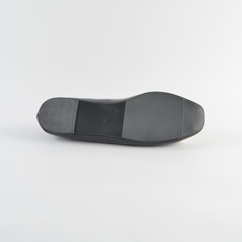 Mode 2025 Damen Geometrische Dekoration Bequeme Eckige Zehenpartie Flache Lässige Frühling Herbst Schwarze Lacklederimitat Flache Ballerinas