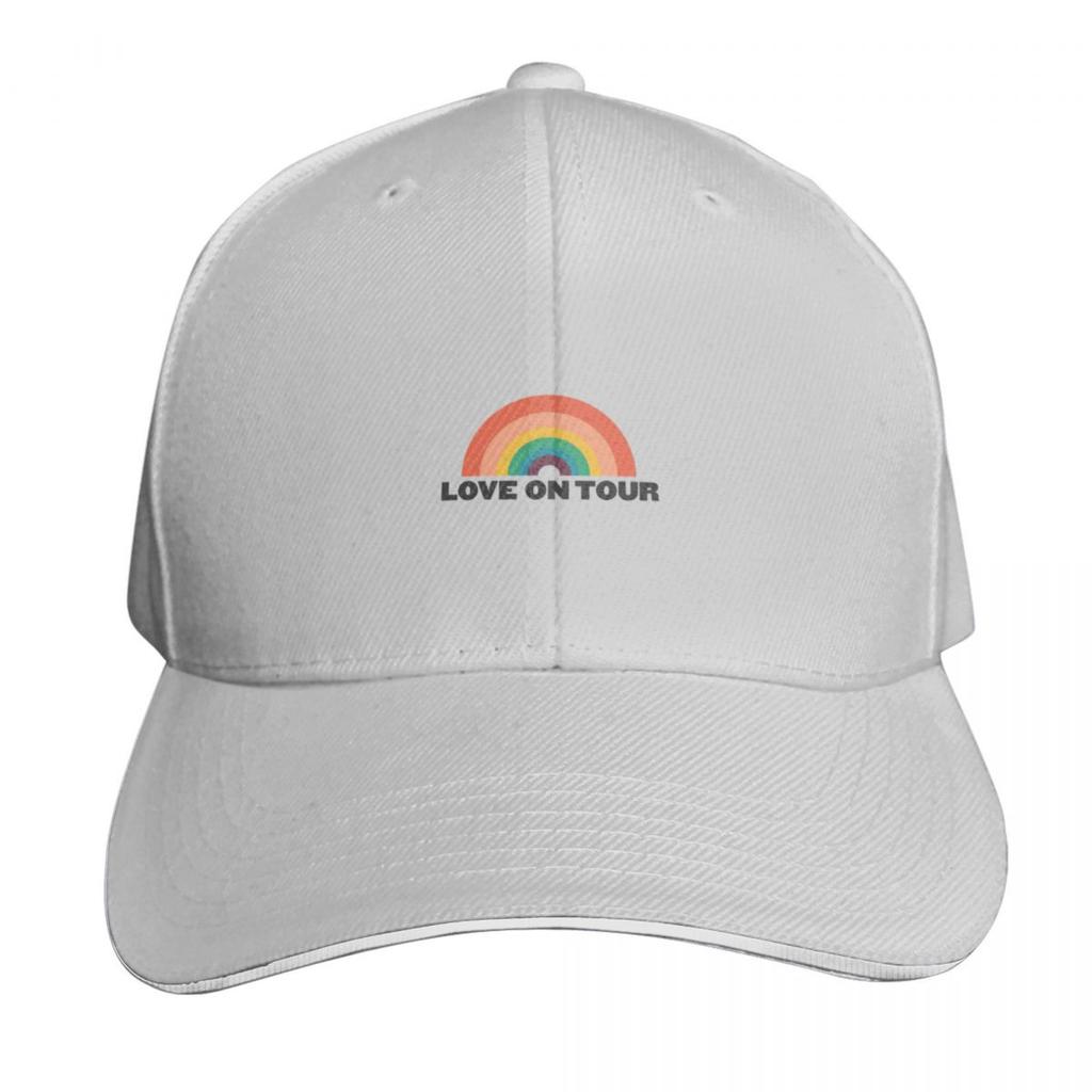 Love On Tour Rainbow Baseball Cap Sailor Cap for Unisex Snapback Cap Derby Hat Foam Party Hat Boy Womens