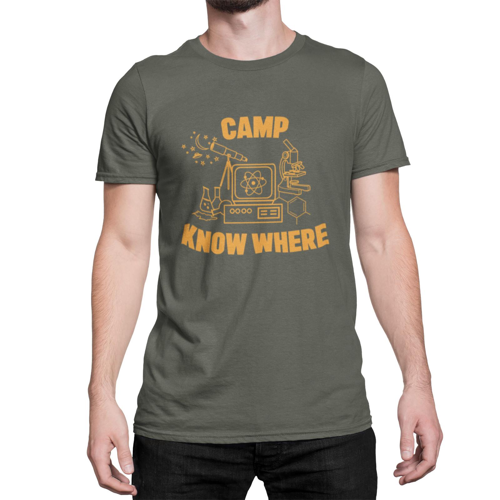 Camp Know Where TV Inspired Mens Ladies Unisex Retro T-Shirt Mens Womens Tees Top Dustin Nerd 2XL