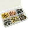 480/500Pcs Push Pin with Clear Plastic Box Metallic Color Round Ball Head Cork Bulletin Board Whiteboard Wall Map Photo Fixing Thumbtack Office