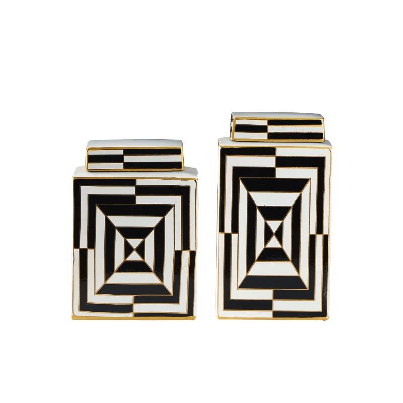 Light Luxury Three In One Ceramic Jar with Lid, Home Decoration, Handicrafts, Storage Cabinets, Vases, Multi-purpose Design