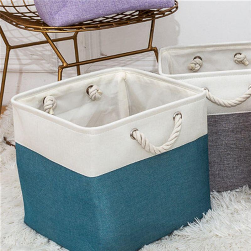 Collapsible Linen Storage Basket With Liner For Organization In Bedroom Or Living Room Basket Storage