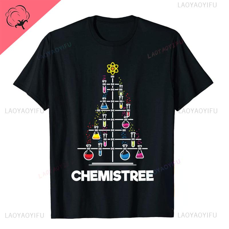 Funny Science Christmas Tree Boy Girl Unique T Shirt for Men Cotton Chemistries Printed Tops Humor Style Graphic Casual Man Tees