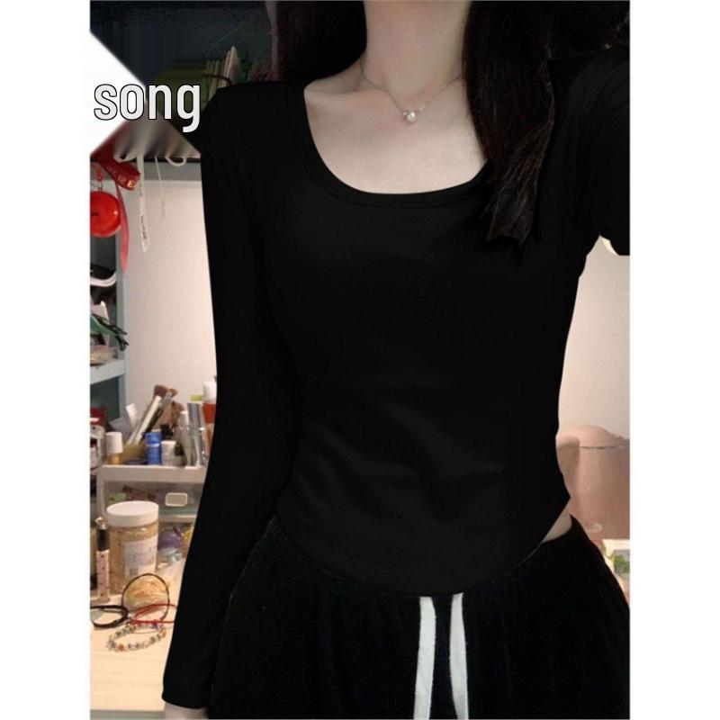 

Women s U-Neck Fleece-Lined Slim Fit Long Sleeve Top - White, Autumn/Winter Collection M