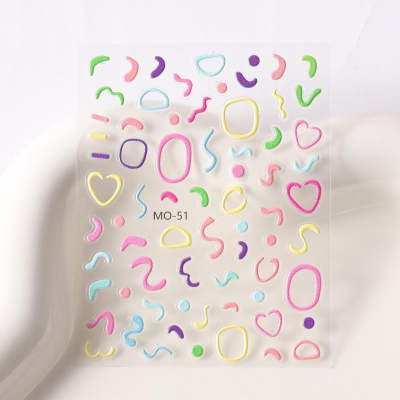 

Рельефные наклейки для ногтей: 3D Граффити Мишка Тедди и Дизайны Букв с Цветами