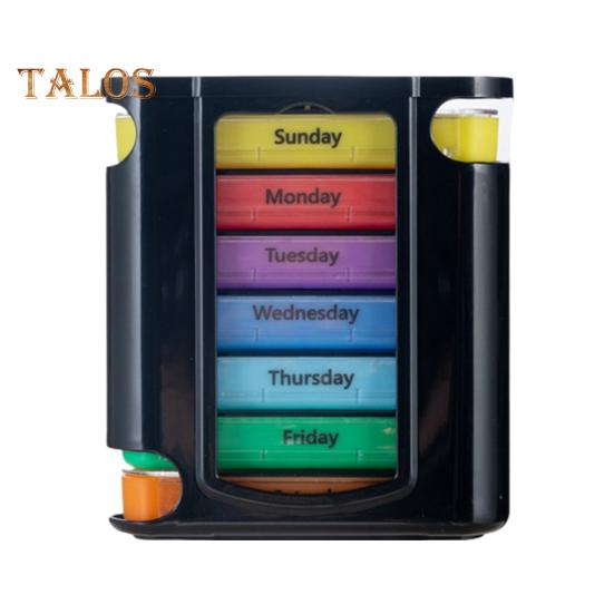 Pillendose, Medikamenten-Aufbewahrungsbox mit mehreren Fächern, BPA-frei, wasserdicht, feuchtigkeitsbeständig, wöchentliche Pillenbox