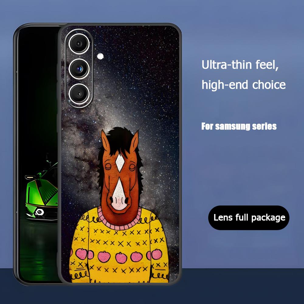 Cool BoJack Horseman Anime Phone Case For Samsung Galaxy S26 S25 S24 S23 S22 S21 Plus Ultra Note20 Soft Black