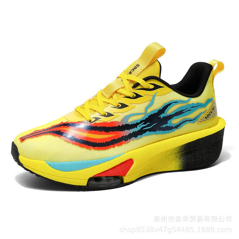 

Real explosive carbon plate cushioning sneakers outdoor non-slip and wear-resistant sneakers racing training running shoes 36 жёлтый