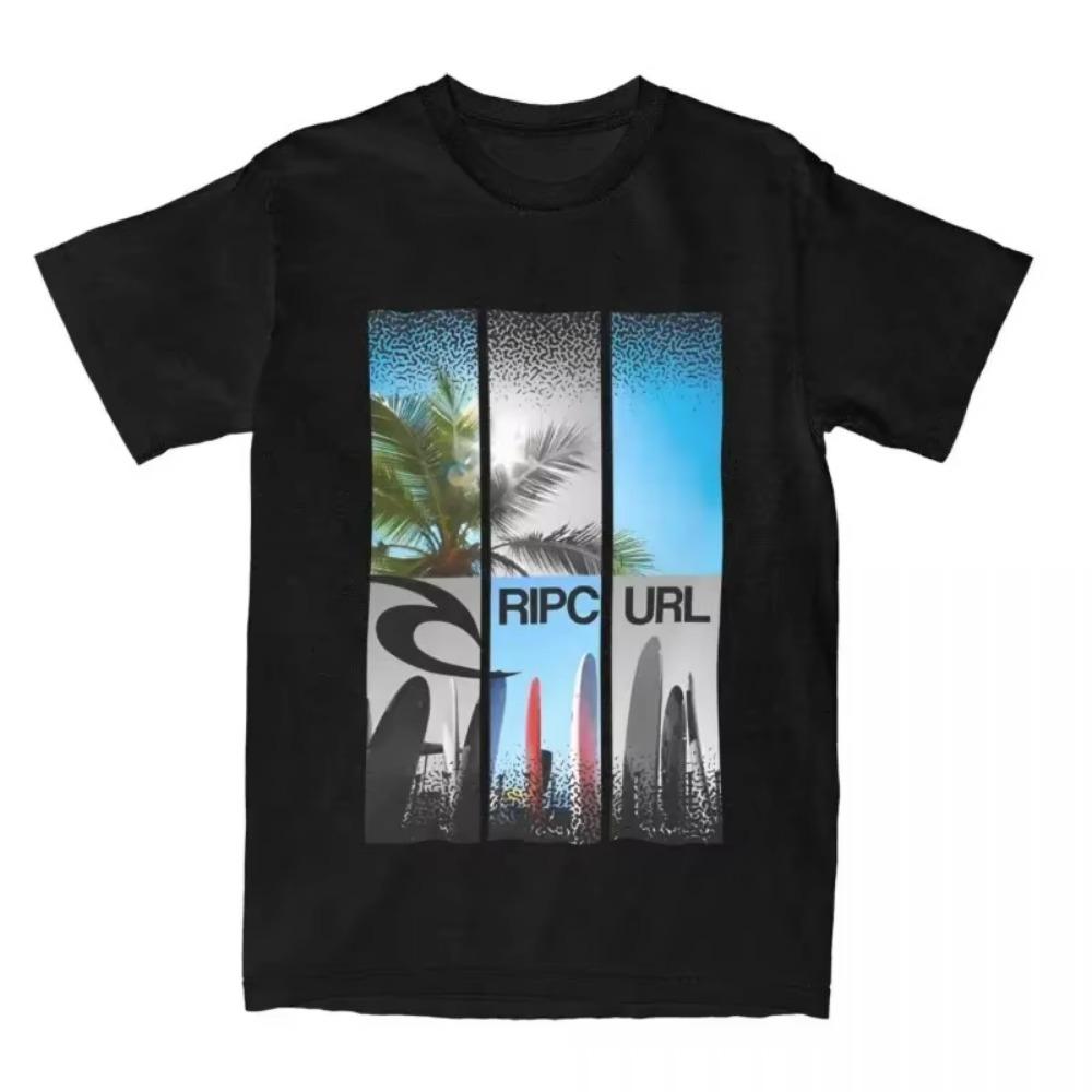 Selling Rip Live The Search Beauty Curl Logo Men's and Women's T-shirt Summer Cotton Men's and Women's Couple Printed T-shirt