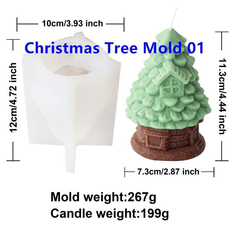 

Силиконовая форма для свечей Рождественская елка Сделай сам Санта Снеговик Дизайн Рождественский домик Формы Сосна Формы для свечей Гипс Праздничный домашний декор