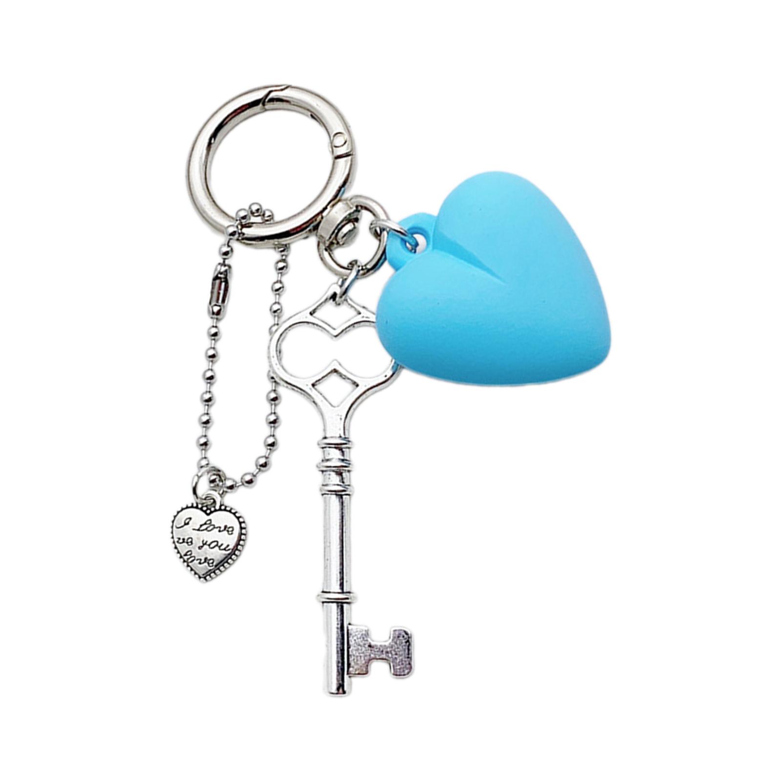 

Красочный брелок в форме сердца Модный и привлекающий внимание акриловый кулон для сумки Брелок для ключей Декоративный аксессуар для ключей синий