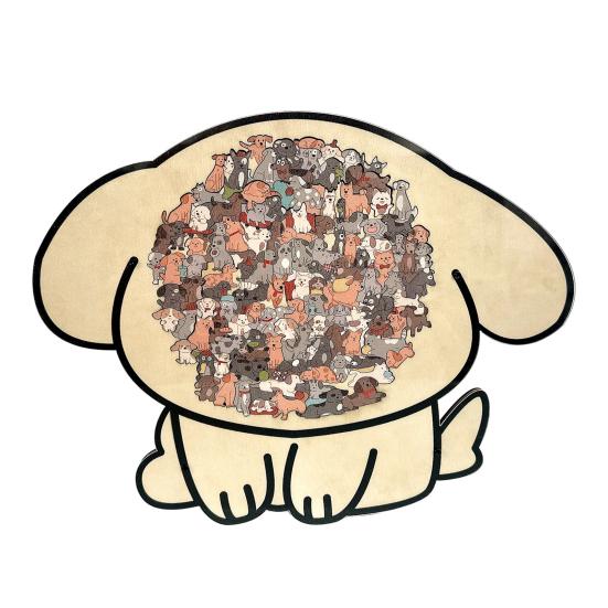 135 Stück/Set Hundeförmiges Holzpuzzle Logiktraining Holz Tierpuzzle Spiel Pädagogisches Schwieriges Puzzle Spielzeug Hundeliebhaber Geschenk