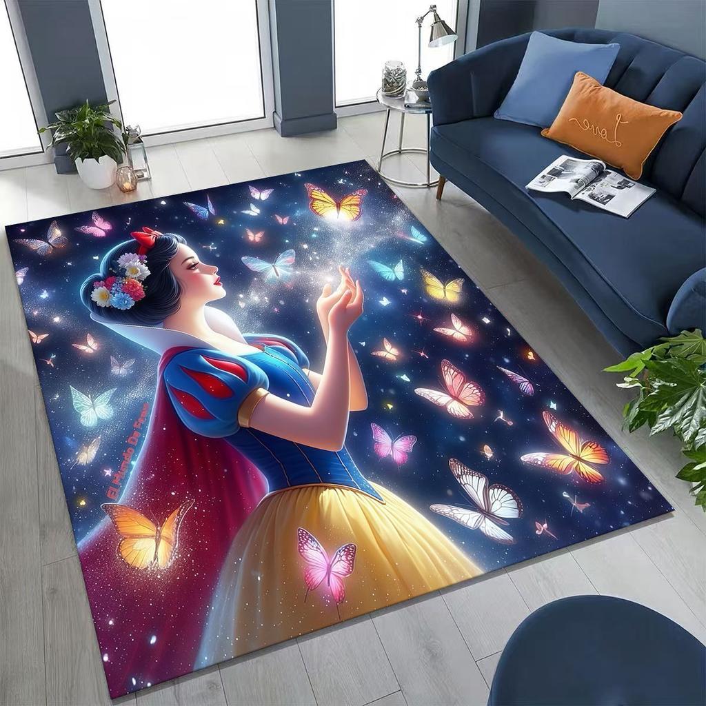 Snow White Princess Cartoon Fairy Tales Rug for Bedroom Living Room Sofa Home Doormat Decor, Large Kids Play Non-slip Floor Mat