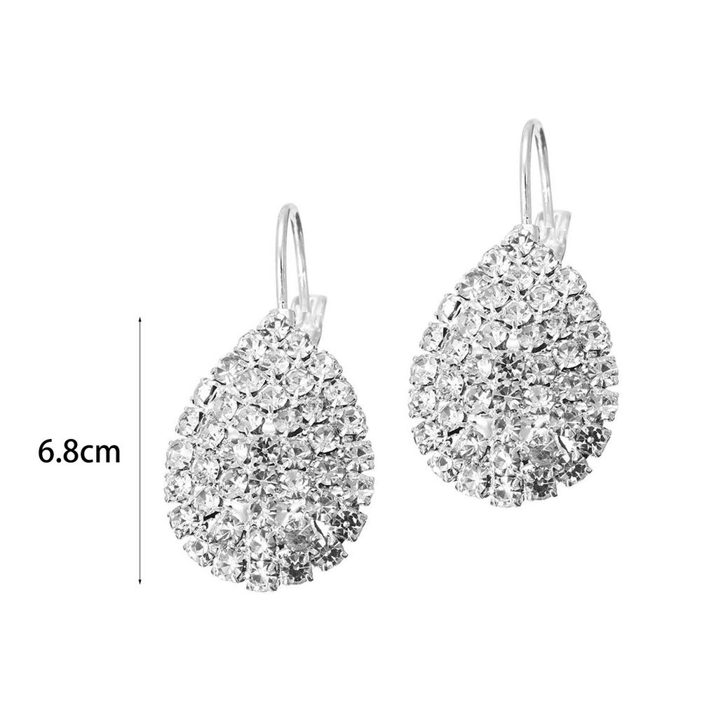 Damen-Ohrstecker, elegant, glänzend, Wassertropfen, Strass, Klauenhaken, Schmuck