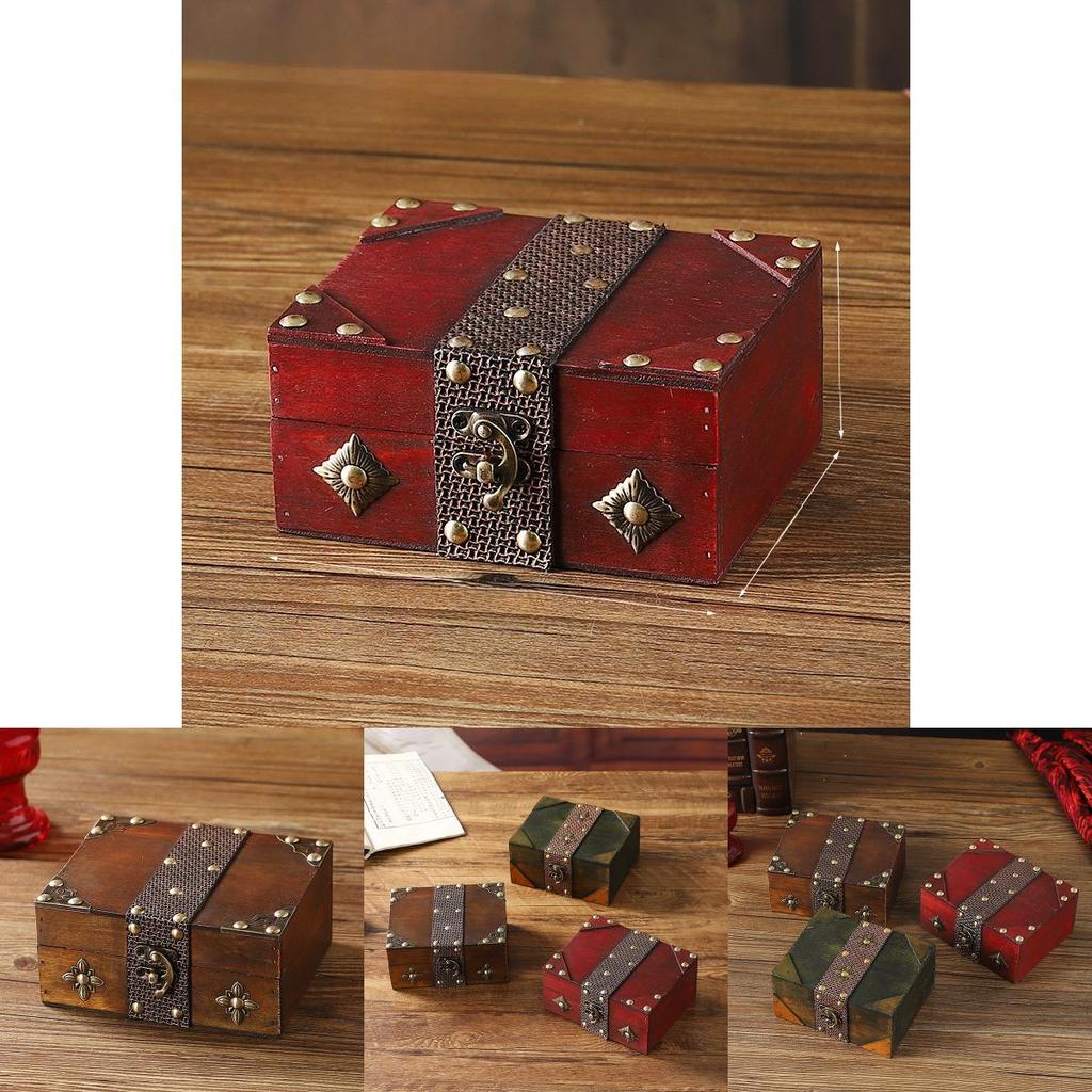 Retro Wooden Treasure Chest For Collectibles And Decorative Storage