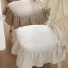 1pcs Princess Chair Seat Cushion European Dining Chair Cushion Linen Pure Cotton Breathable Chair Cover Girl Cute Dismantling and Washing Seat Cushion
