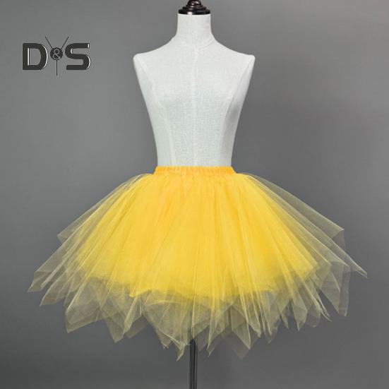 Women Tulle Skirt 50s Tutu Petticoat Elastic Waist Short Ballet Crinoline Petticoat Carnival Costume Underskirt